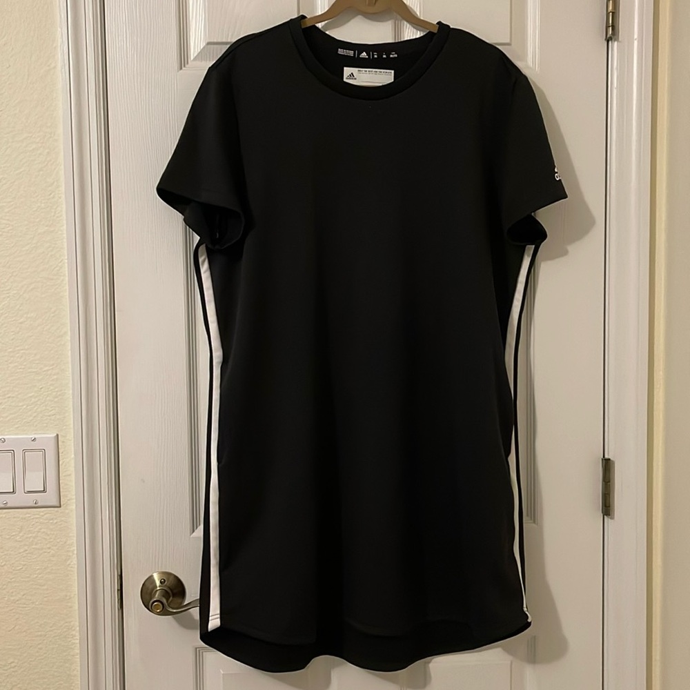 NWT Adidas aeroready black & white 2X dress w/pockets